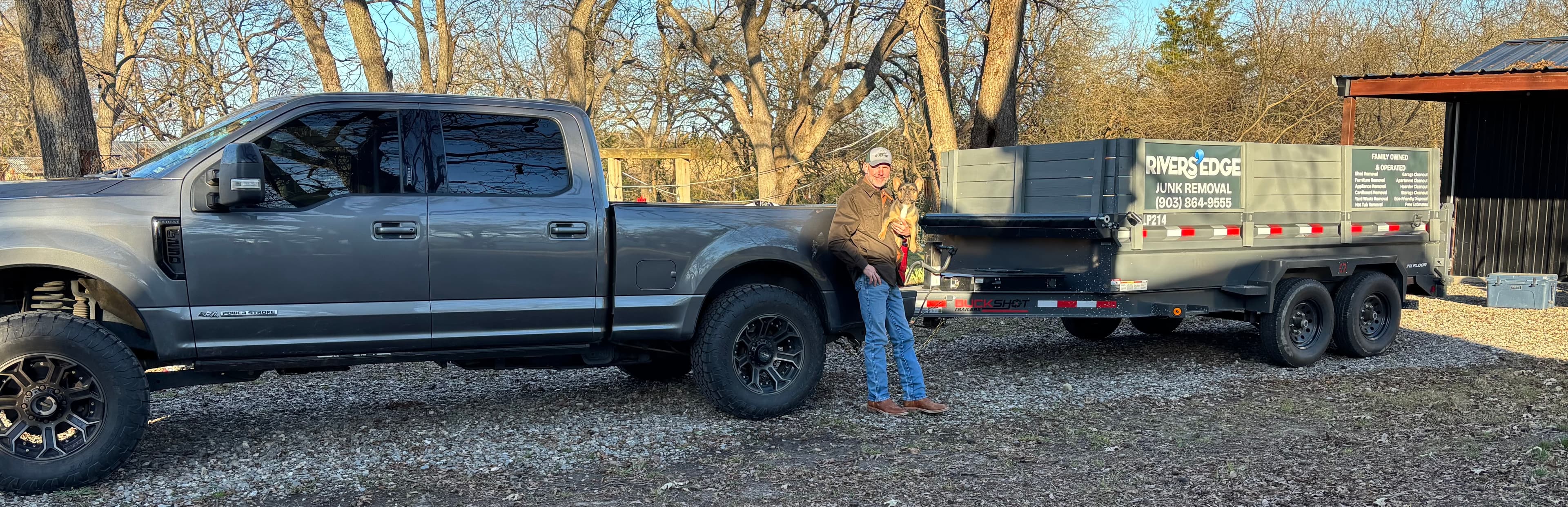 Rivers Edge Junk Removal truck and trailer